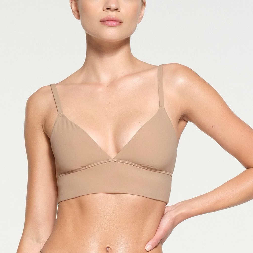 NEW Skims Fits Everybody Triangle Longline Bralette in Clay Women's Small